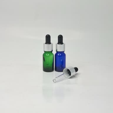 10ml Coloured Glass Serum Bottles - Silver / Black