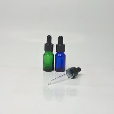 10ml Coloured Glass Serum Bottle - Black / Black