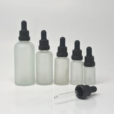 Frosted Glass Serum Bottle- Black/Black(Lock Type)