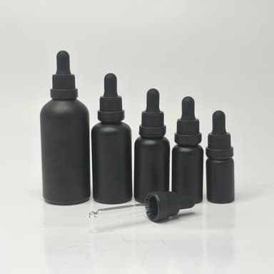 Black Glass Serum Bottle - Black/Black(Lock Type)