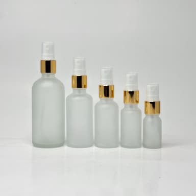 Frosted Glass Bottle - Gold Sprayer 