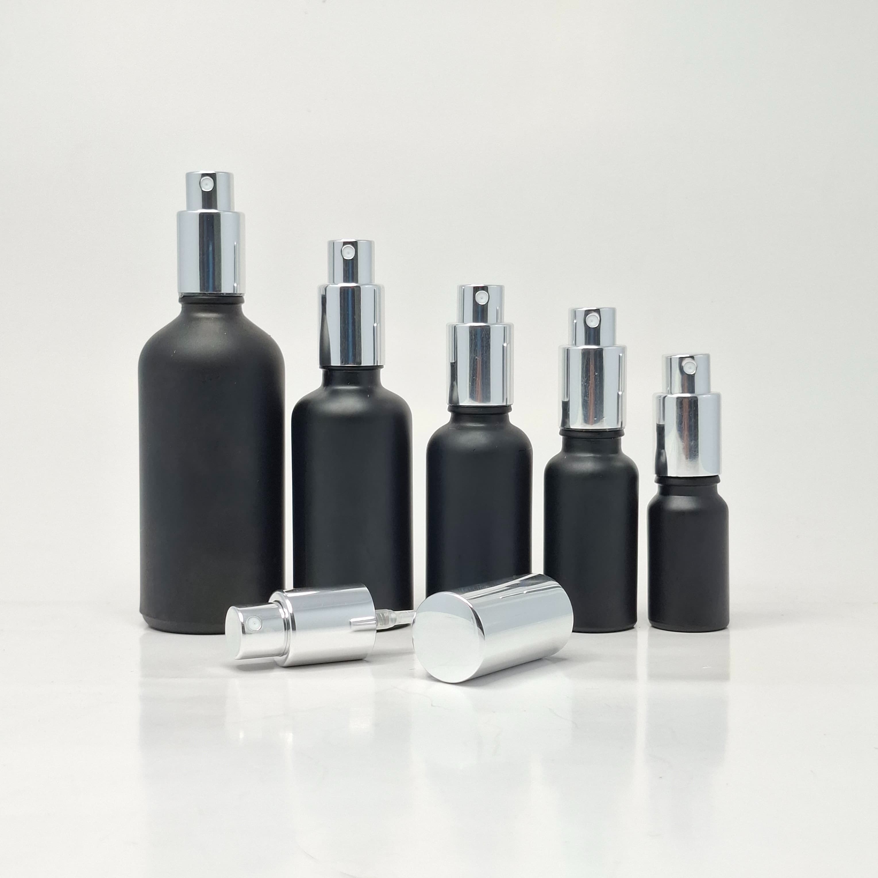 Main image of Black Glass Bottle - Full Cover Silver Spray