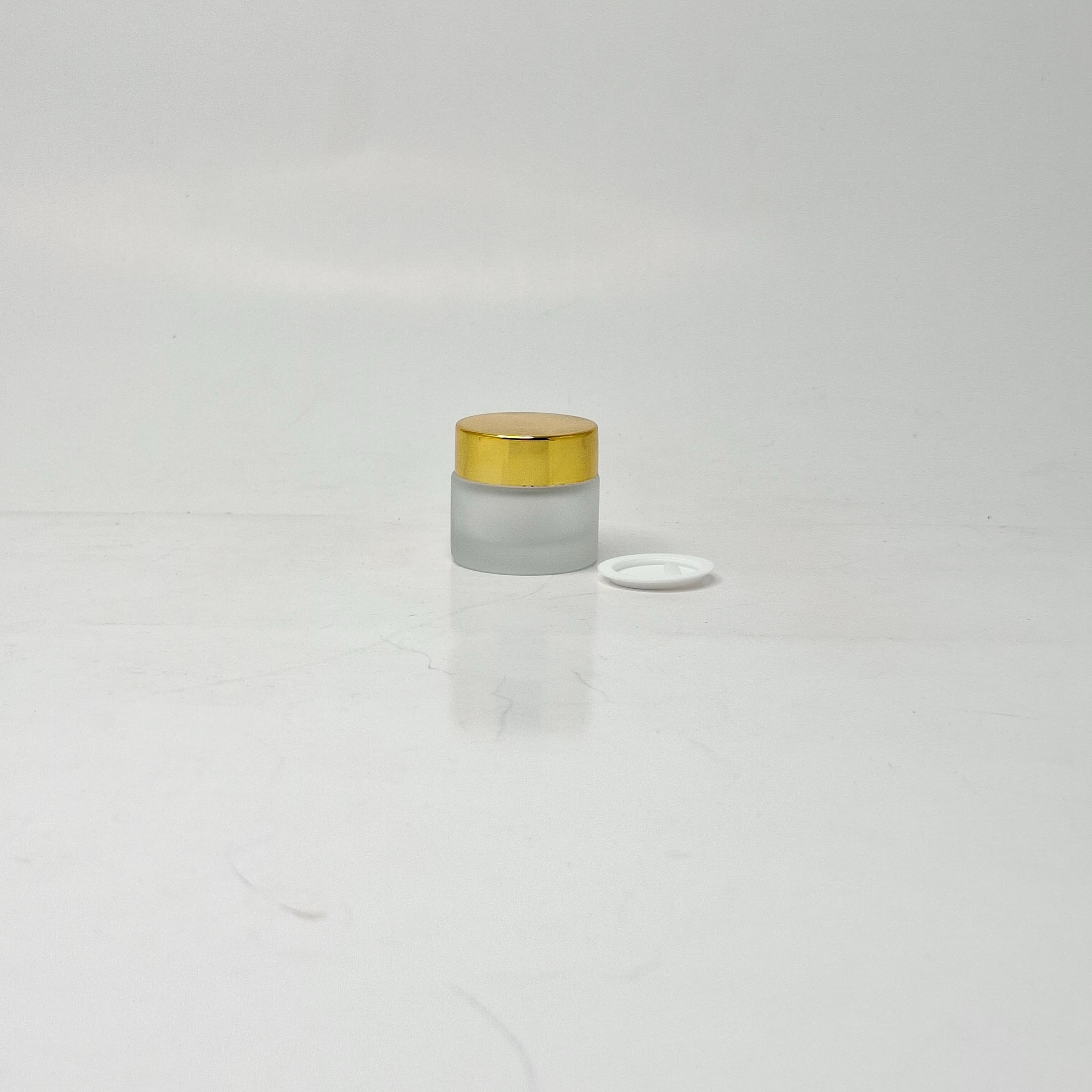 Main image of 10ml Frosted Glass jar - Gold Lid