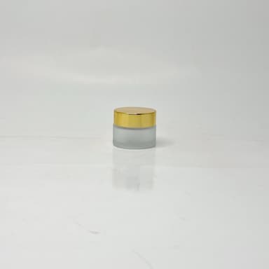 15ml Frosted Glass jar - Gold Lid