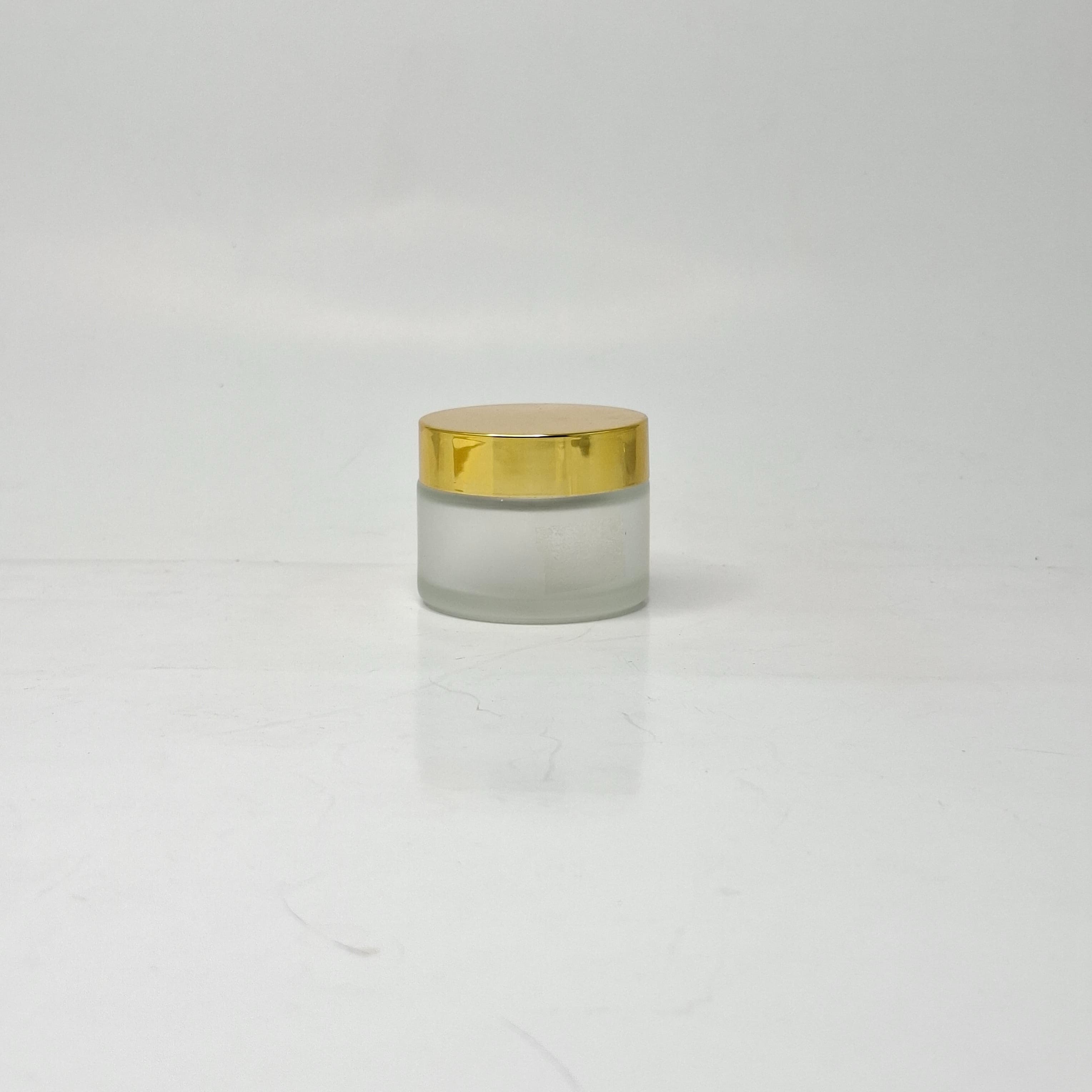 Main image of 50ml Frosted Glass jar - Gold Lid