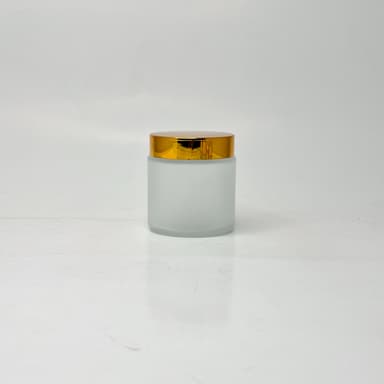 100ml Frosted Glass Jar - Gold Lid