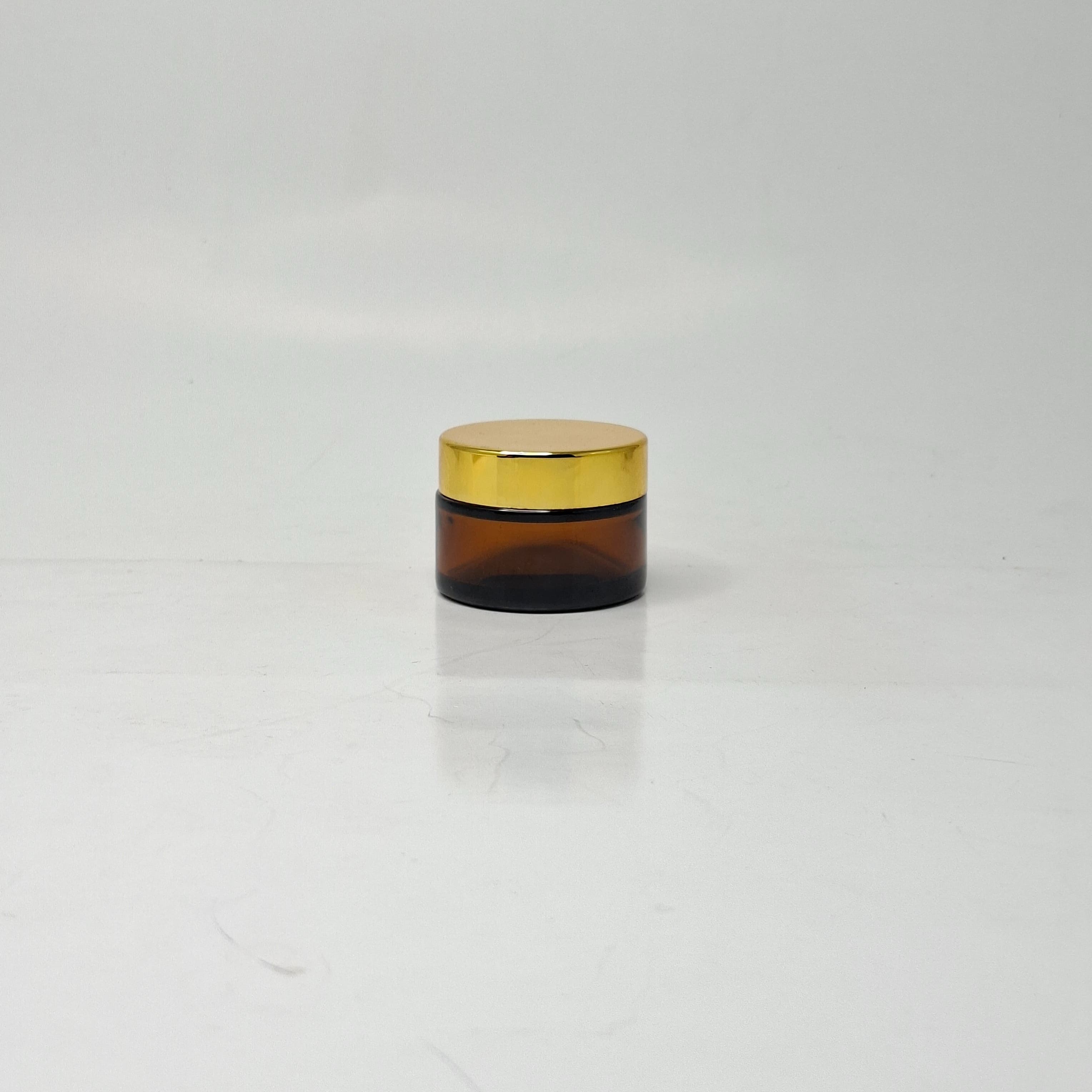Main image of 30ml Amber Glass Jar - Gold Lid 