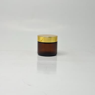 60ml Amber Glass Jar - Gold Lid