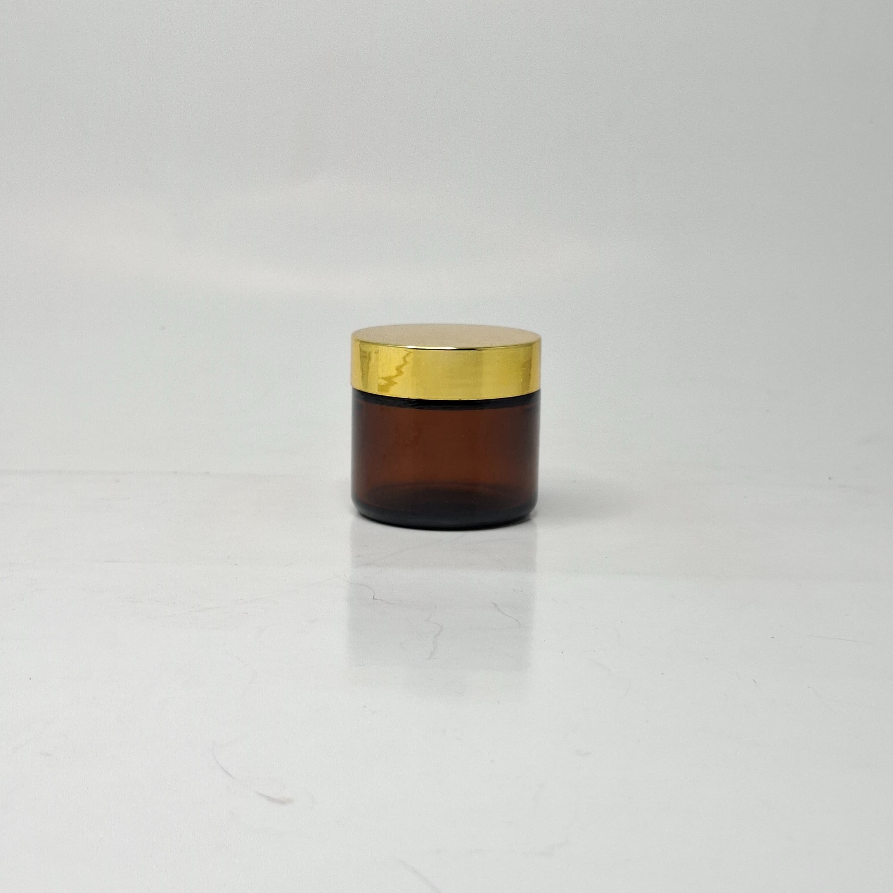 Main image of 60ml Amber Glass Jar - Gold Lid