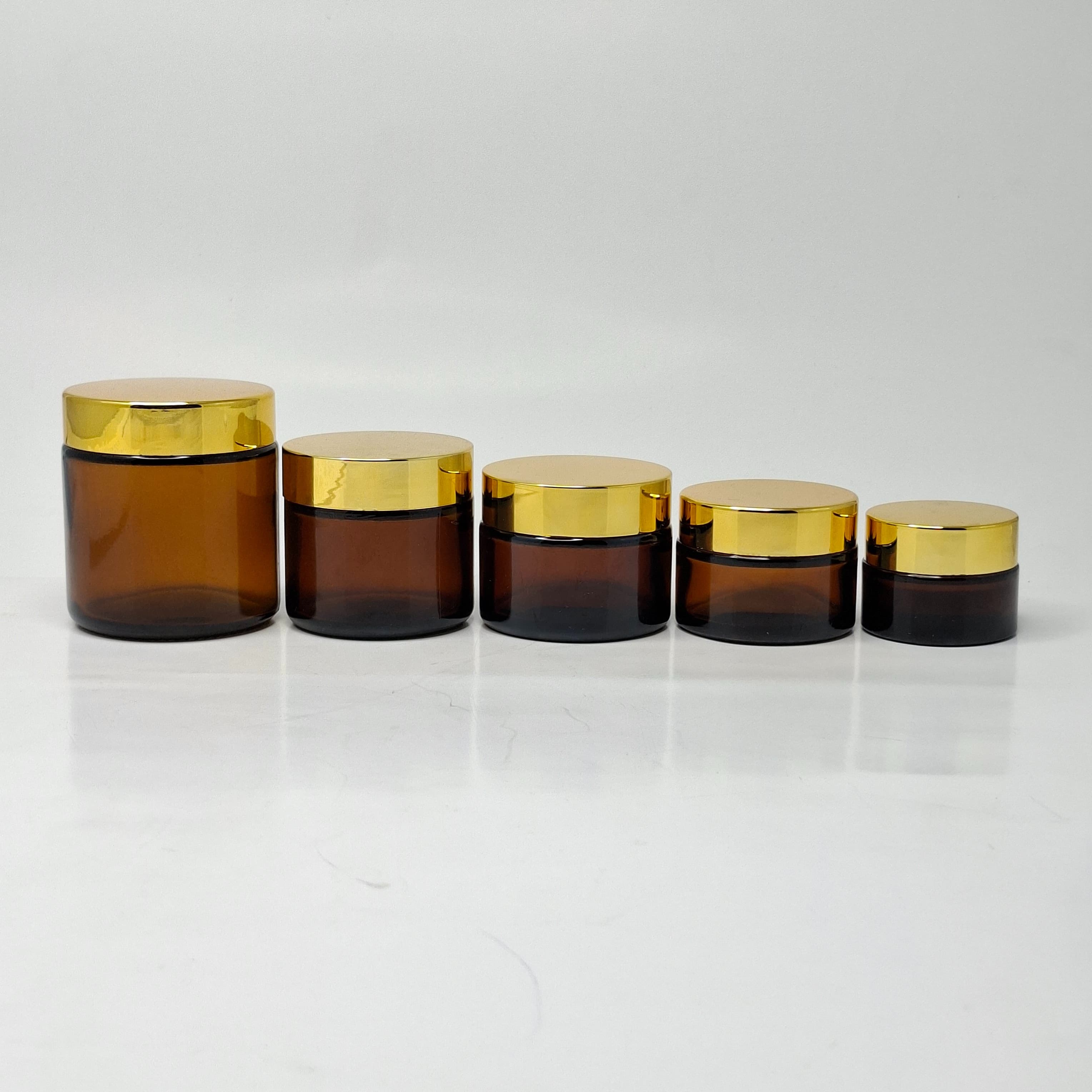 Main image of Amber Glass Jar - Gold Lid