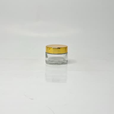 30ml Clear Glass Jar - Gold Lid 