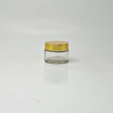 50ml Clear Glass Jar - Gold Lid