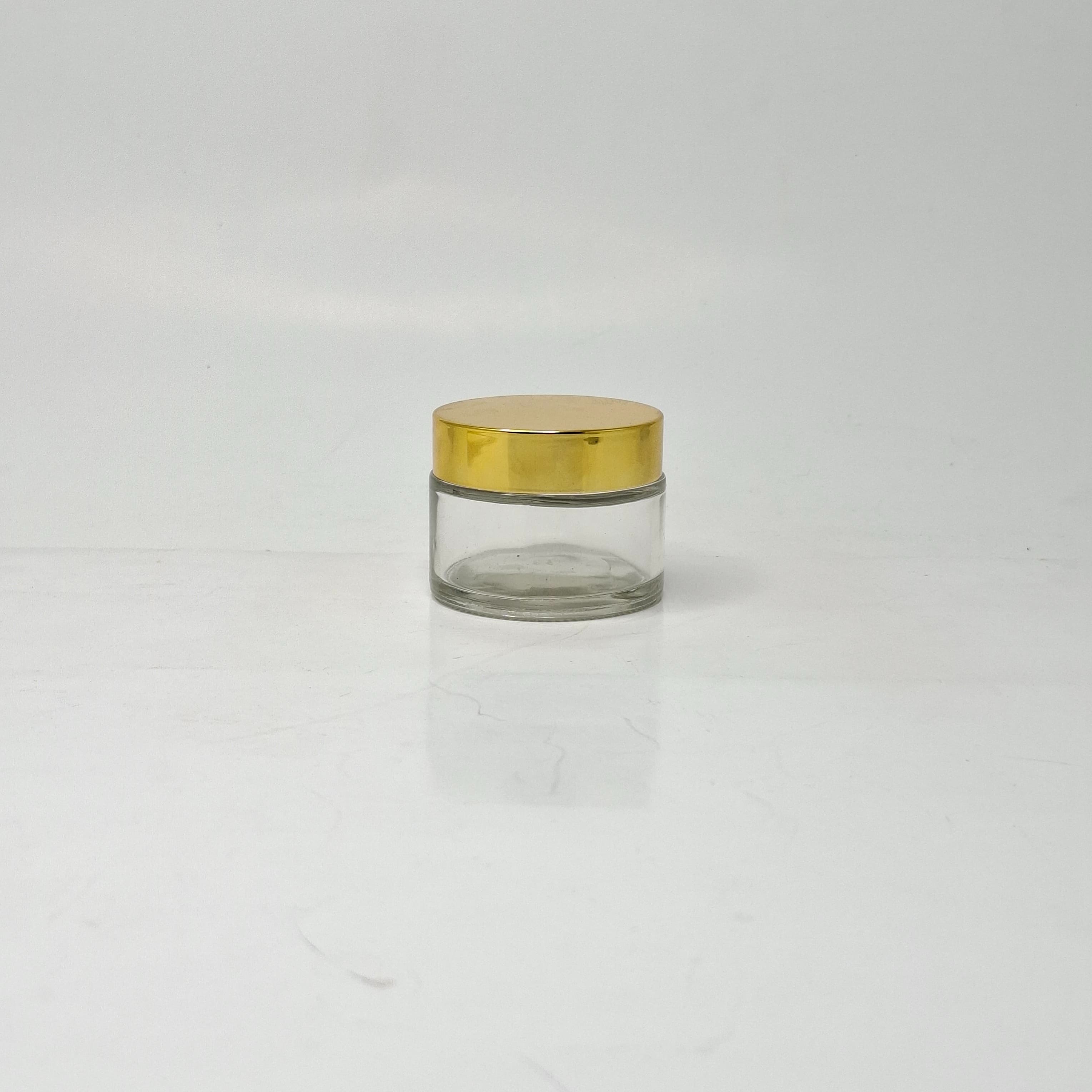 Main image of 50ml Clear Glass Jar - Gold Lid