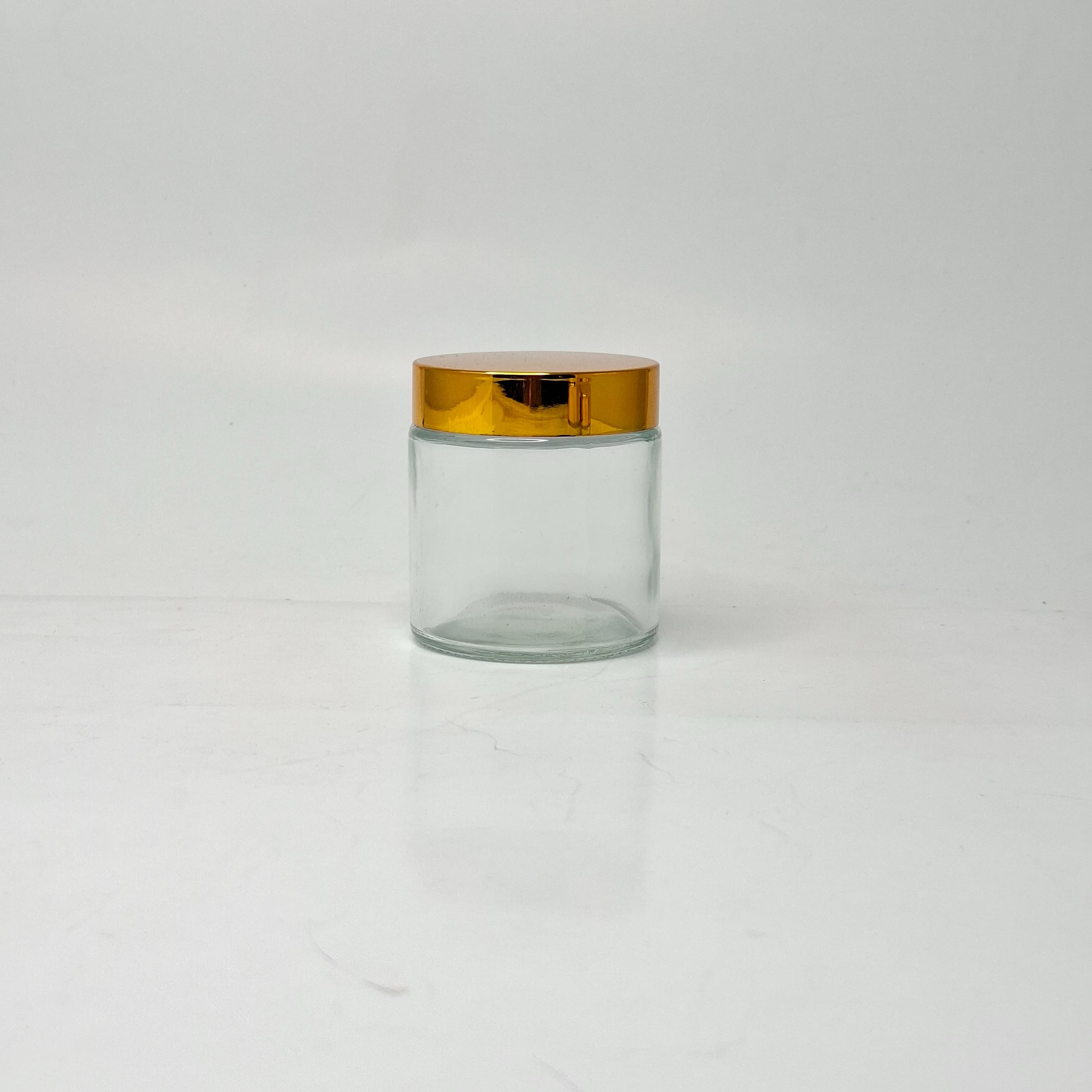 Main image of 100ml Clear Glass Jar - Gold Lid 
