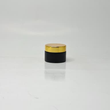30ml Black Glass Jar - Gold Lid