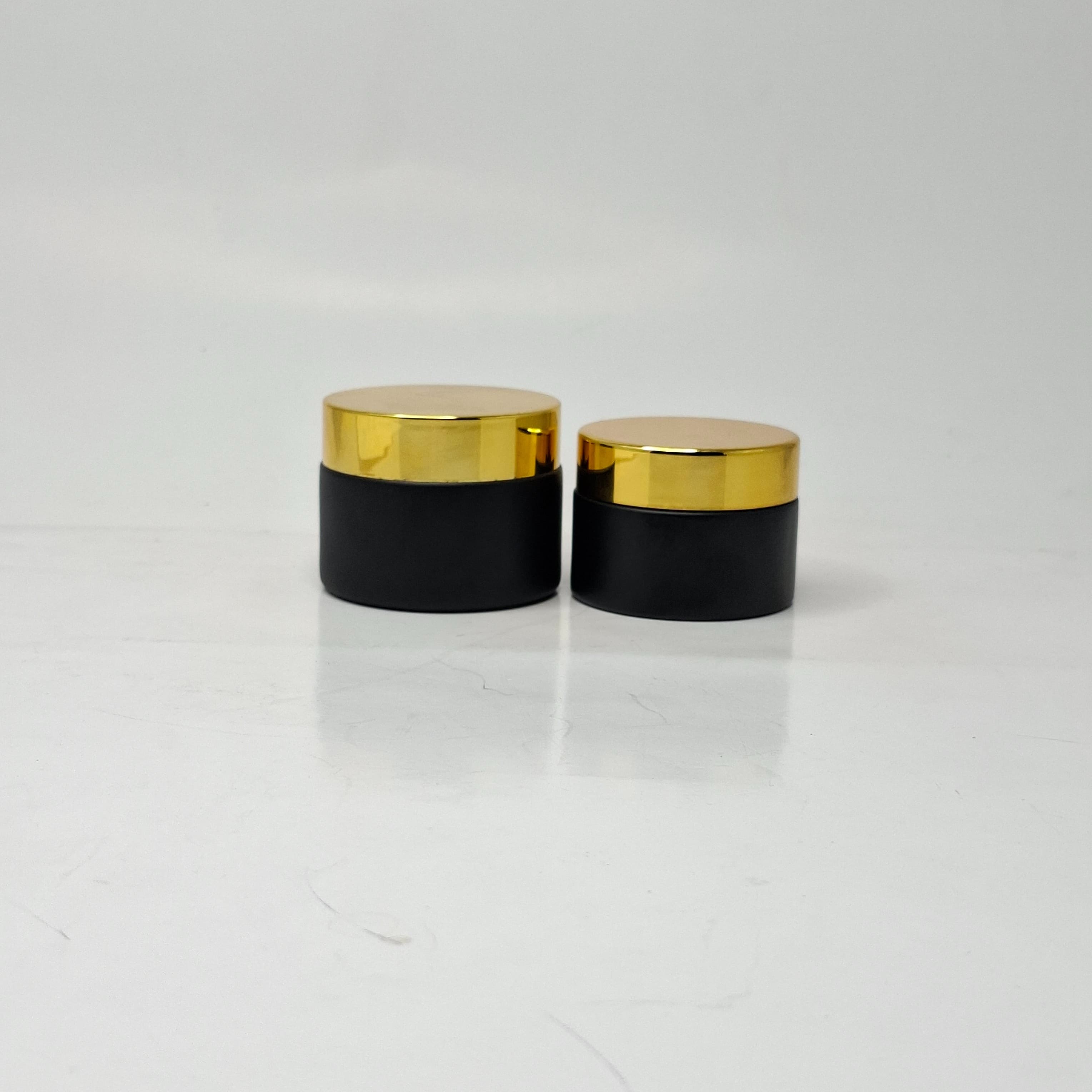 Thumbnail 2 of 50ml Black Glass Jar - Gold Lid 