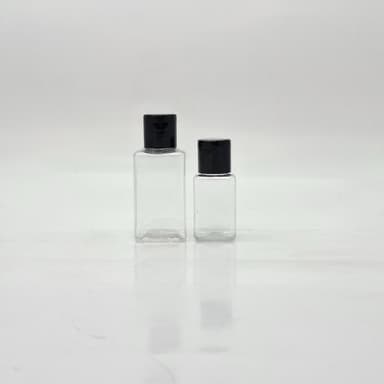 30ml-50ml Square Bottle - Flip Top Lid Black