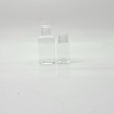 30ml-50ml Square Bottle - Flip Top Lid  Clear