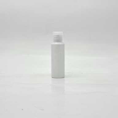 50ml Round Bottle White - Flip Top Lid Clear