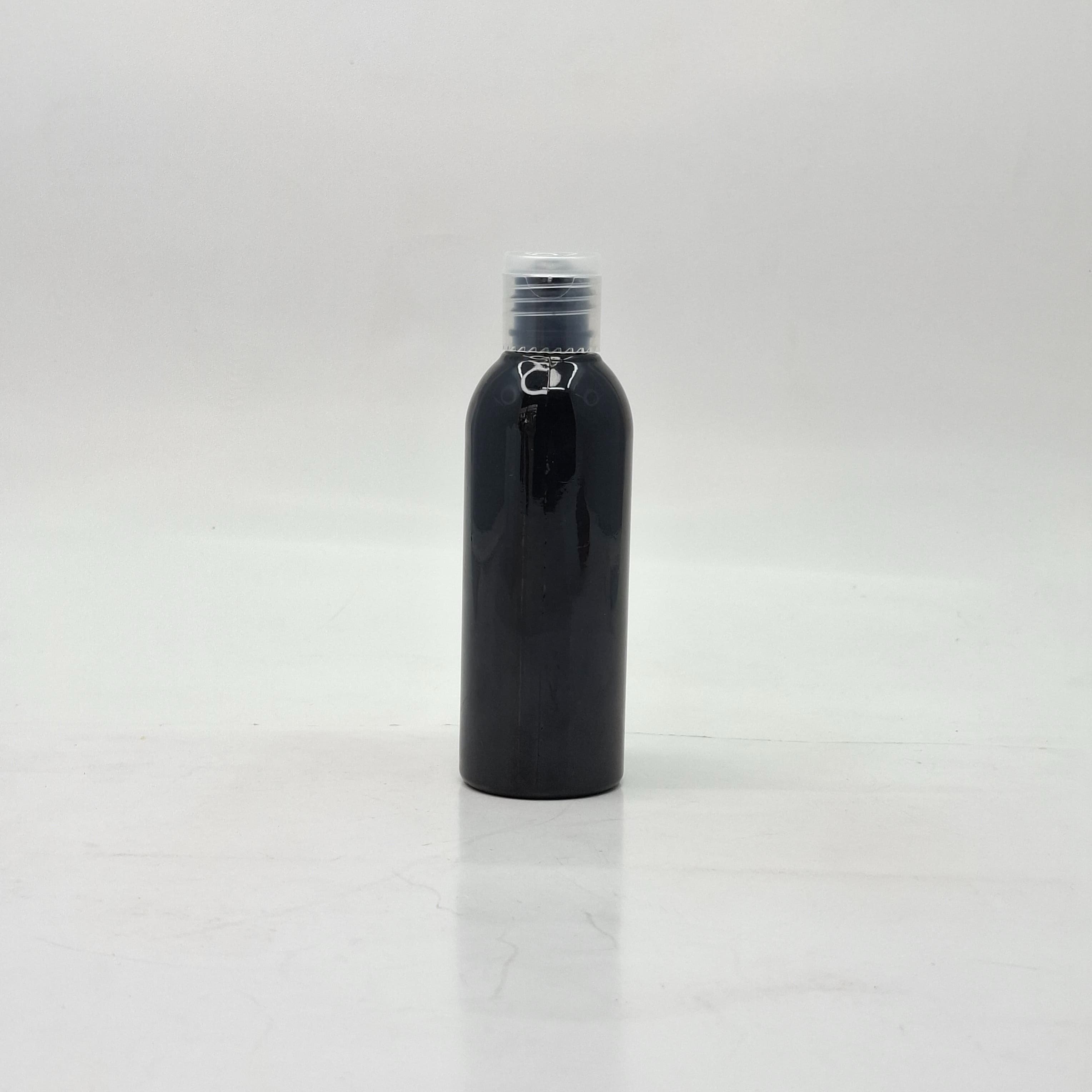 Main image of 100ml Round Neck Bottle  Black - Flip Top Clear