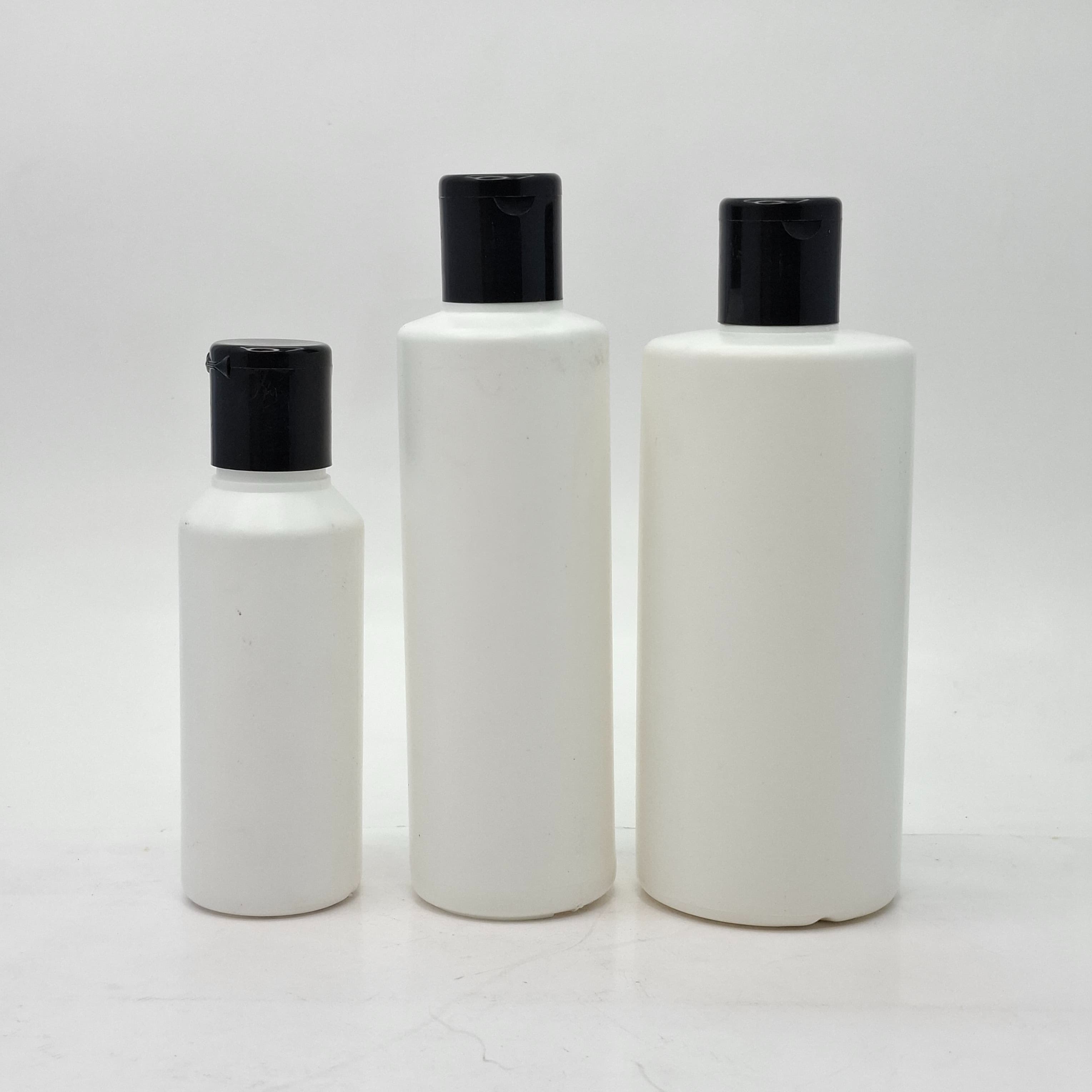 Main image of HDPE White Bottle - Flip Top Lids Black