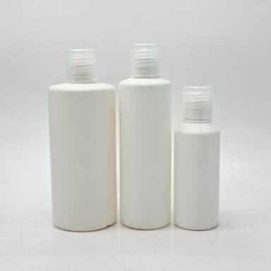 HDPE White Bottle - Flip Top Lids Clear
