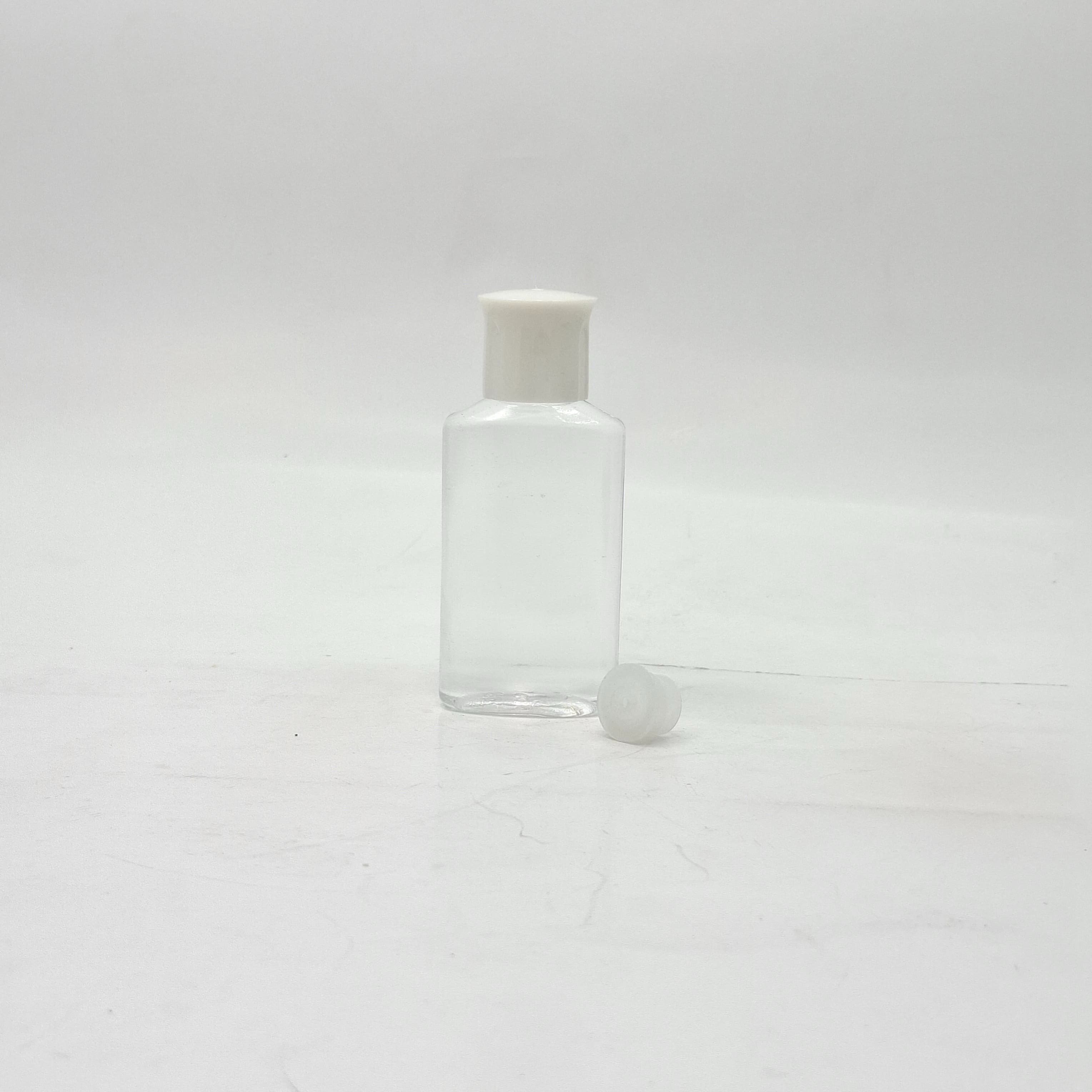 Main image of 50ml Oval Bottle Clear - Oil Lid White 