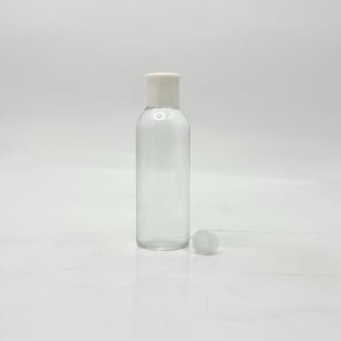 100ml Round Nack Bottle Clear - Oil Lid White