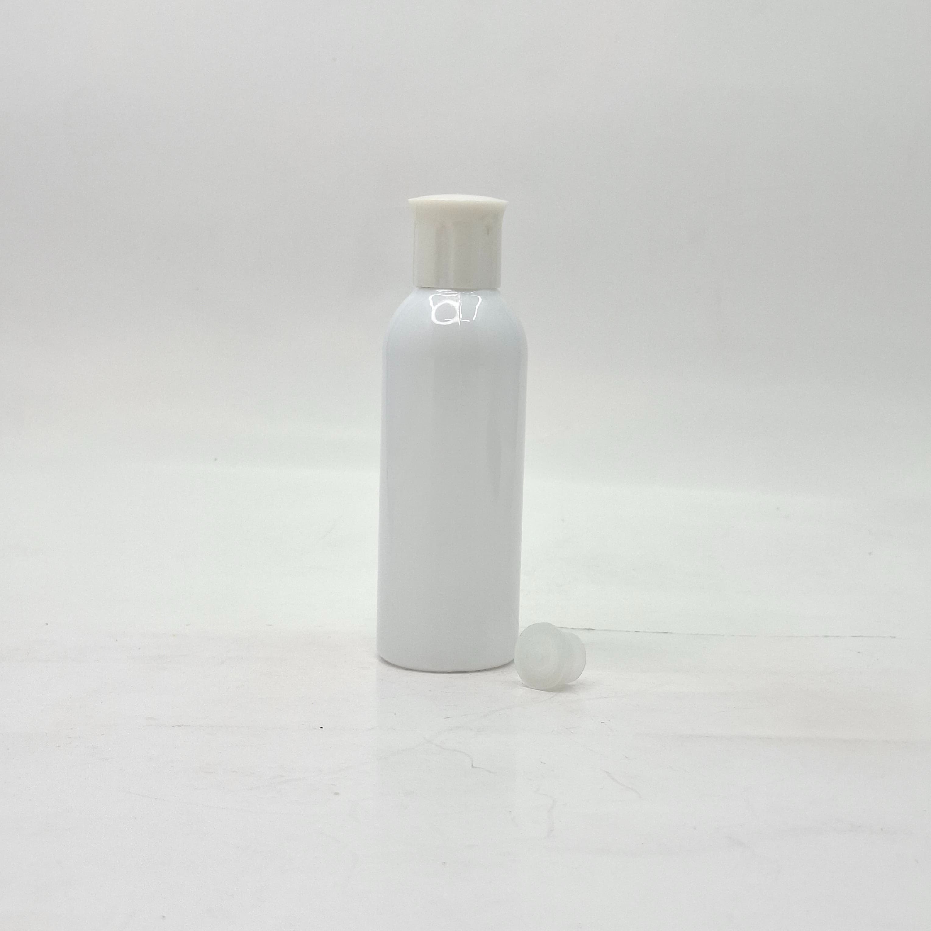 Main image of 100ml Round Neck Bottle White - Oil Lid White 
