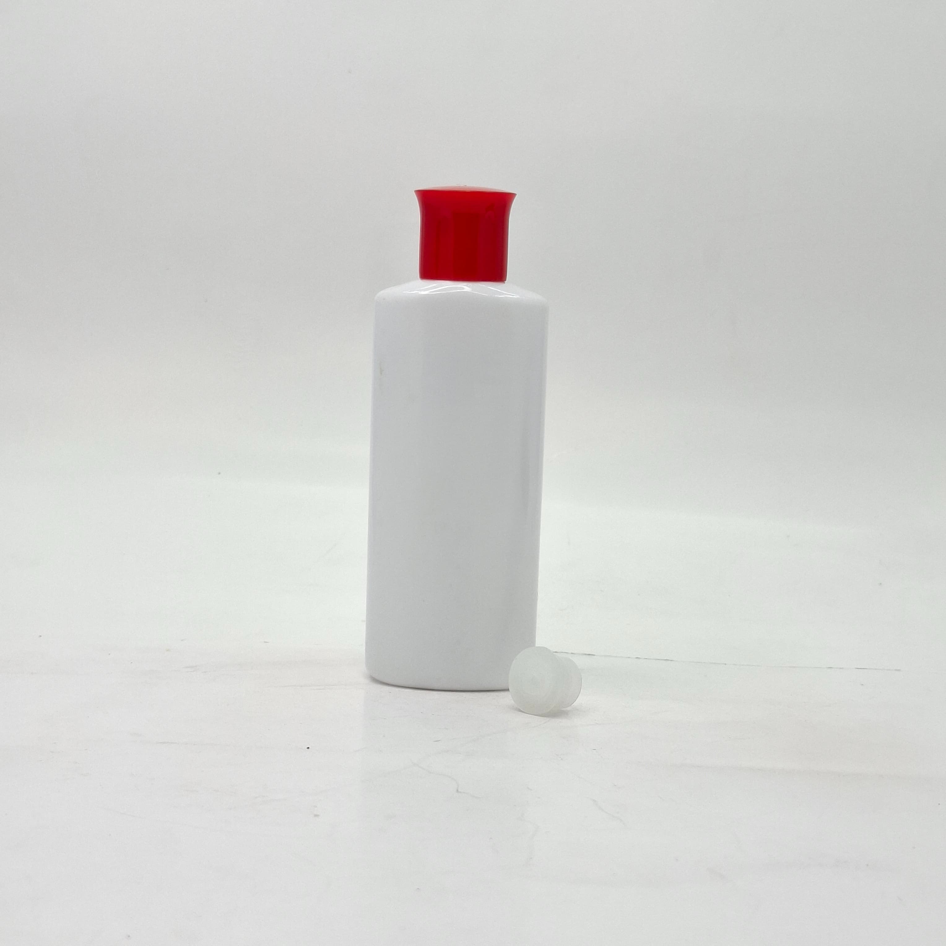 Main image of 100ml Oval Bottle White - Oil Lid Red
