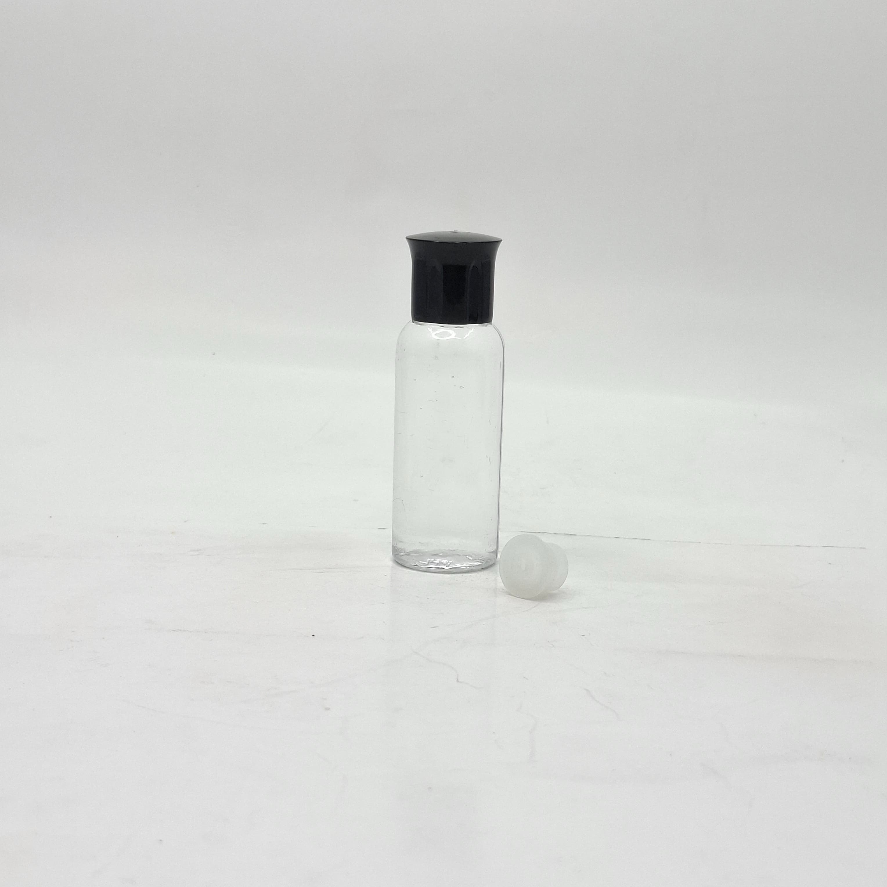 Main image of 40ml Round Bottle Clear - Oil Lid Black