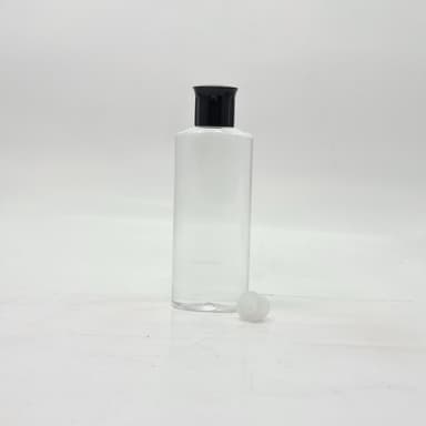 100ml Oval Bottle Clear - Oil Lid Black