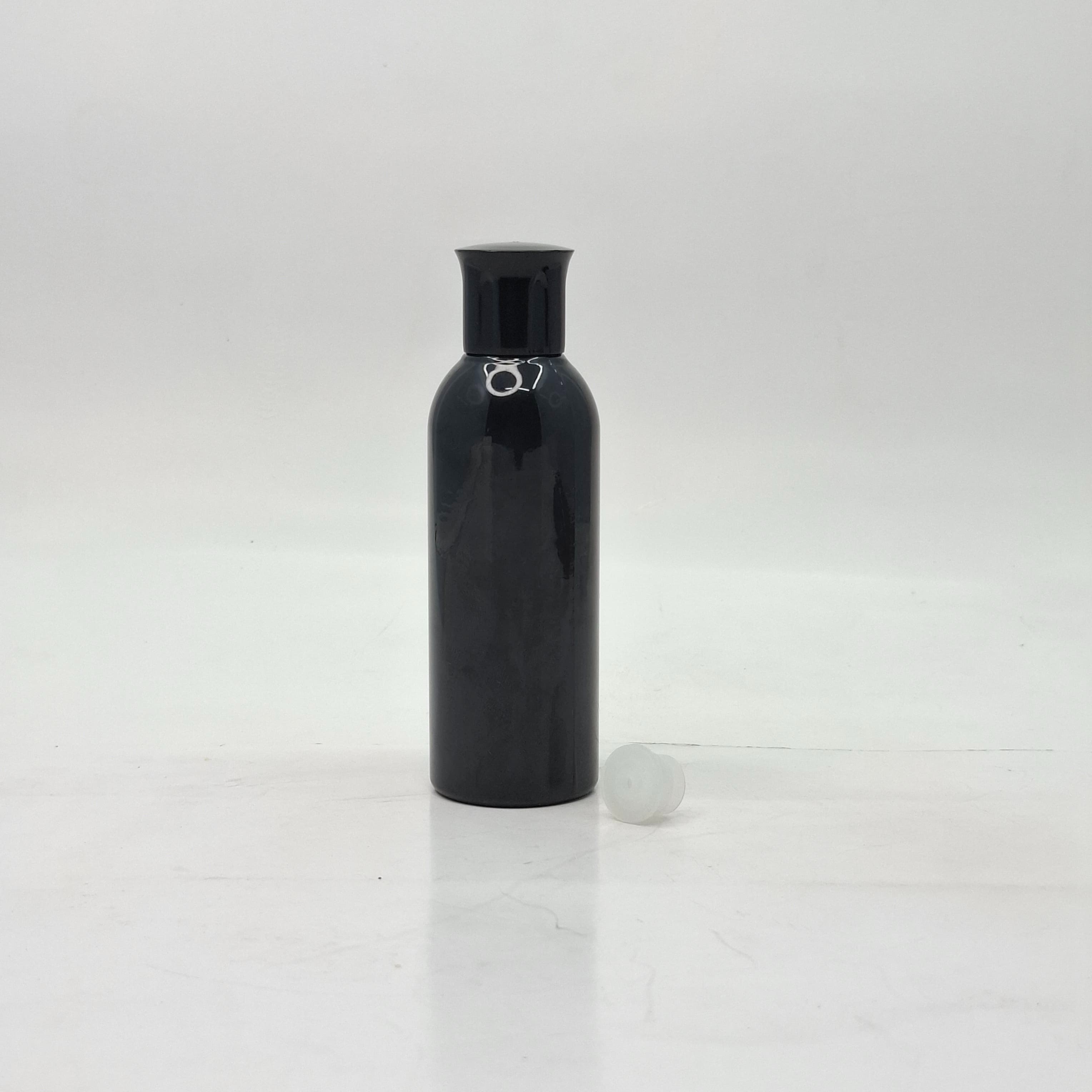 Main image of 100ml Round Bottle Black - Oil Lid Black 