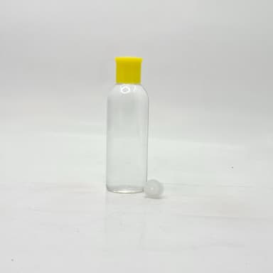 100ml Round Nack Bottle Clear - Oil Lid Yellow 