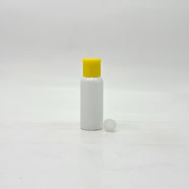 40ml Round Bottle White - Oil Lid Yellow