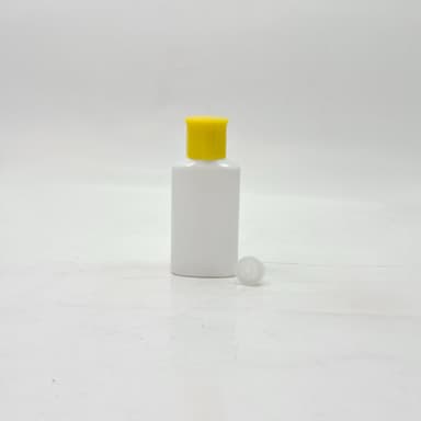 50ml Oval Bottle White - Oil Lid Yellow 