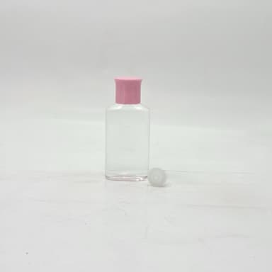 50ml Oval Bottle Clear - Oil Lid Pink 