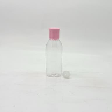 50ml Reebon Bottle Clear - Oil Lid Pink