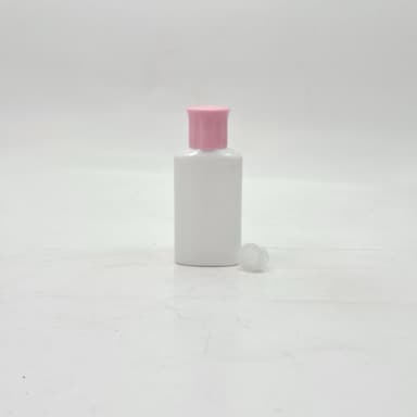 50ml Oval Bottle White - Oil Lid Pink 