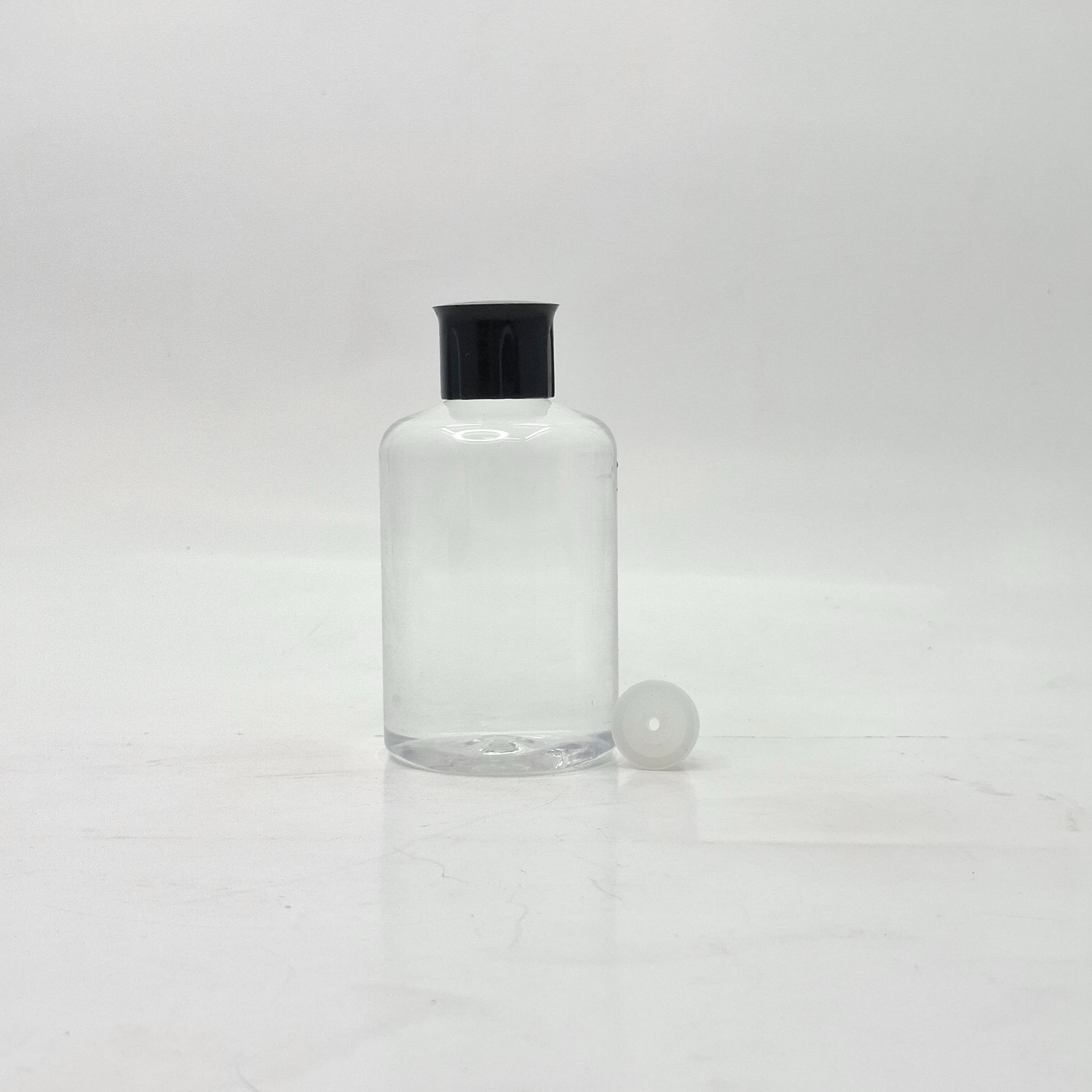 Main image of 200ml Short Bottle Clear - Oil Lid Black