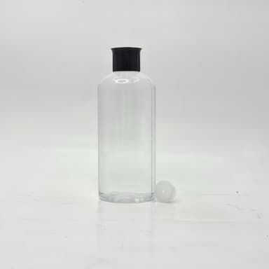 300ml Round Bottle Clear - Oil Lid Black