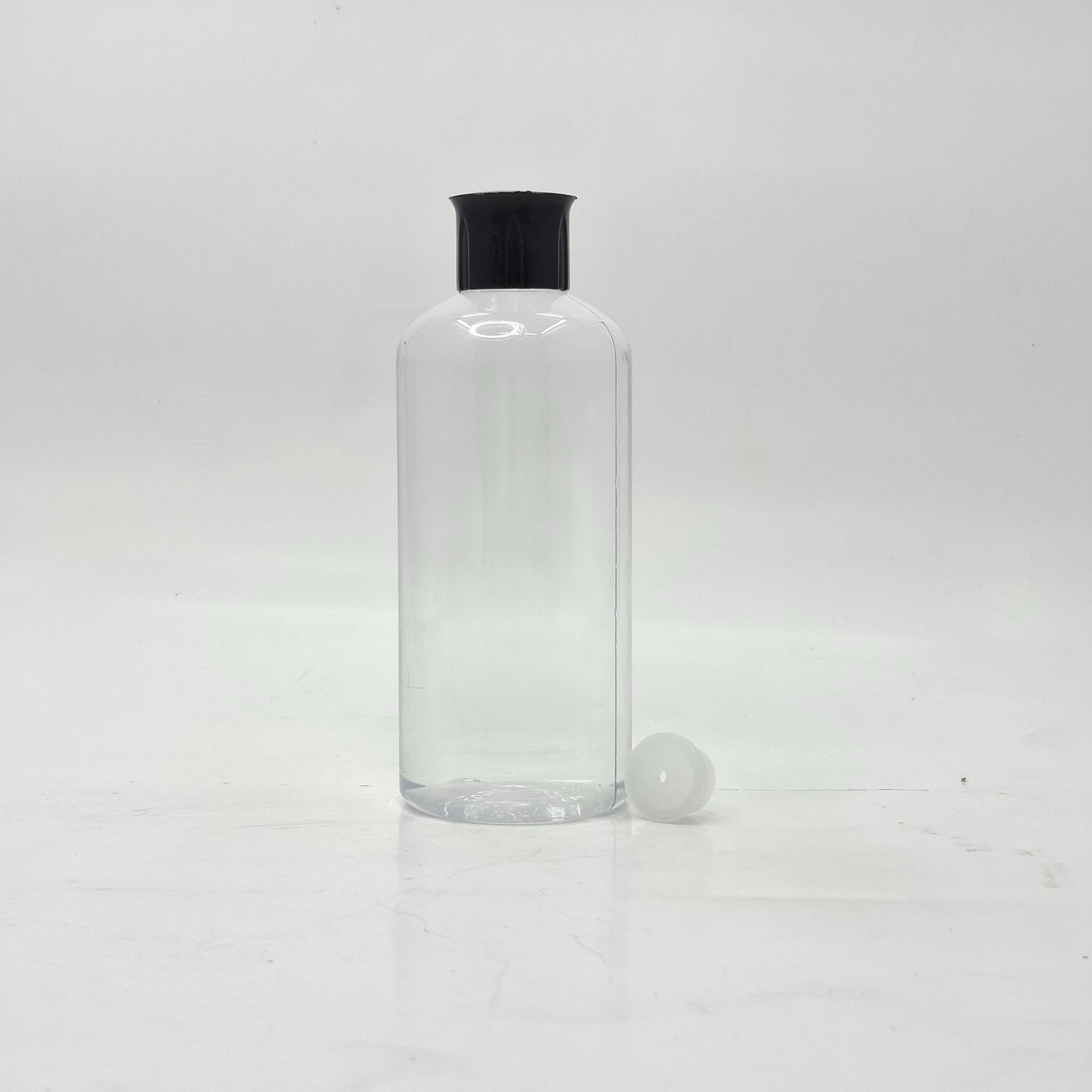 Main image of 300ml Round Bottle Clear - Oil Lid Black