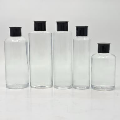 150ml-300ml Clear Bottle - Oil Lid Black