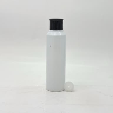 150ml Round Bottle White - Oil Lid Black 