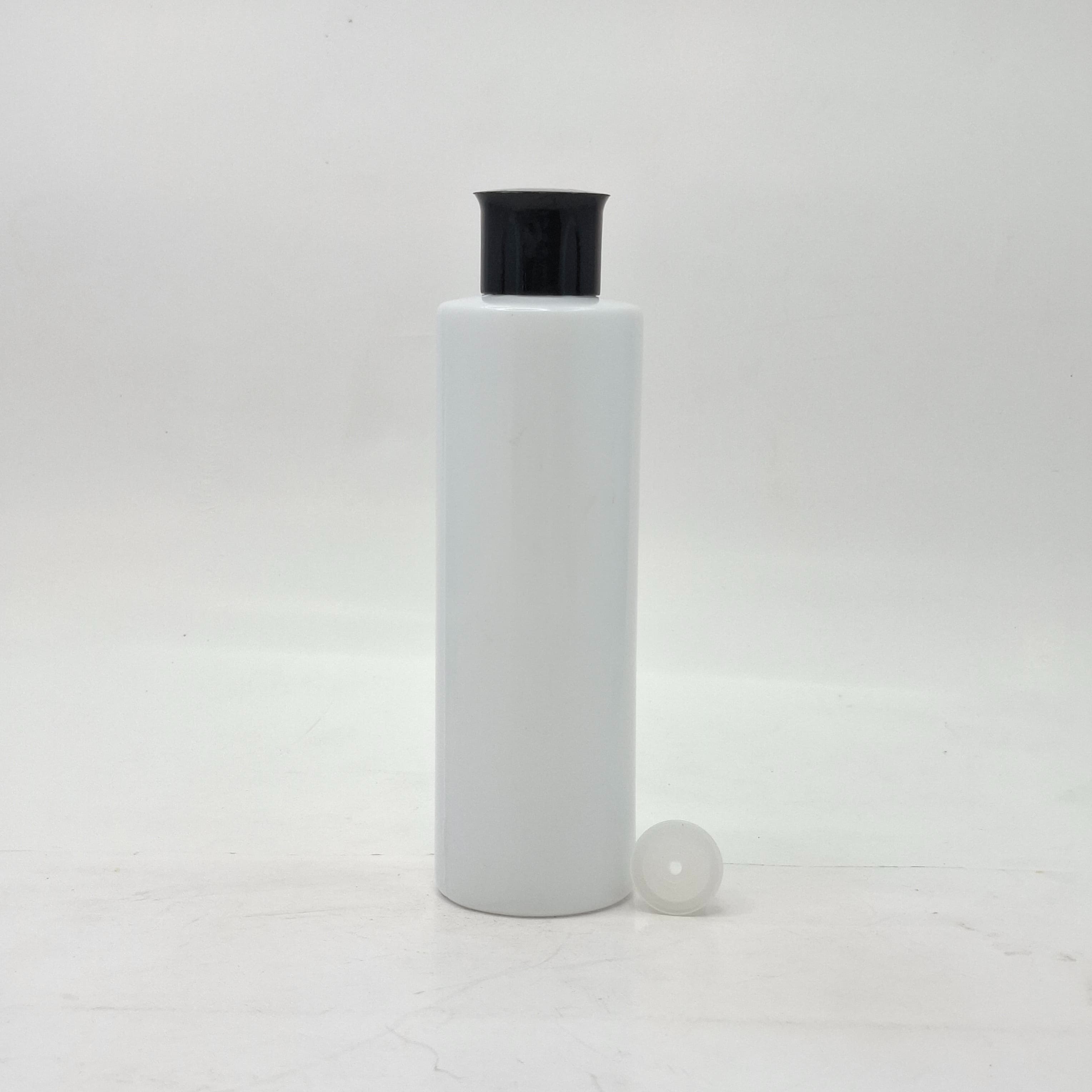 Main image of 200ml Round Bottle White - Oil Lid Black 