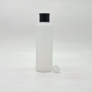 200ml HDPE Clear Bottle - Oil Lid Black 