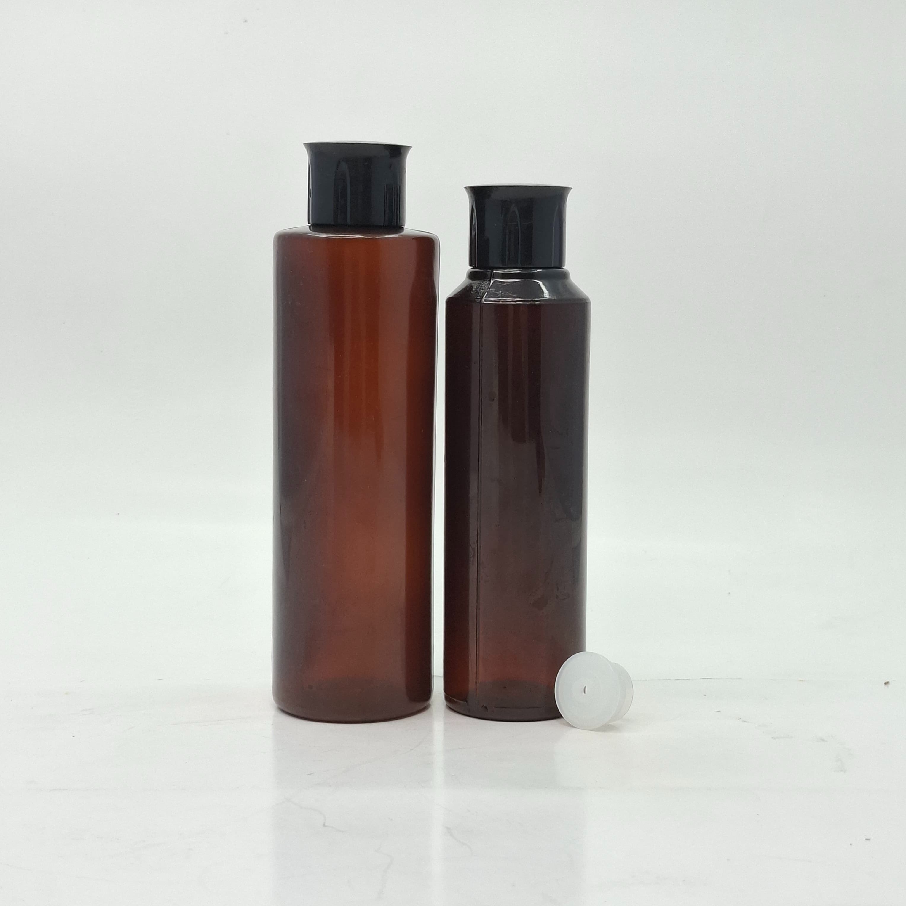 Main image of 150ml-200ml Amber Round Bottle - Oil Lid Black