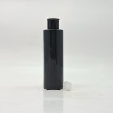 200ml Round Bottle Black - Oil Lid Black