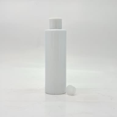 200ml Round Bottle White - Oil Lid White