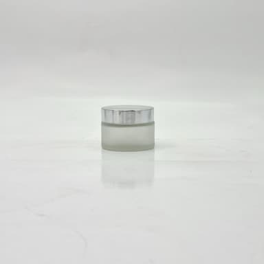 30ml Frosted Glass Jar - Silver Lid 